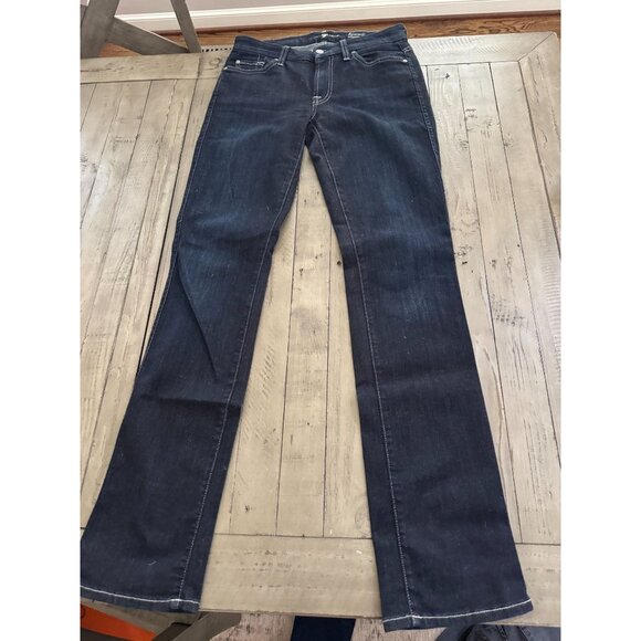 7 For All Mankind Kimmie Straight Leg Navy Indigo Blue Jeans Size 28 - Picture 1 of 3